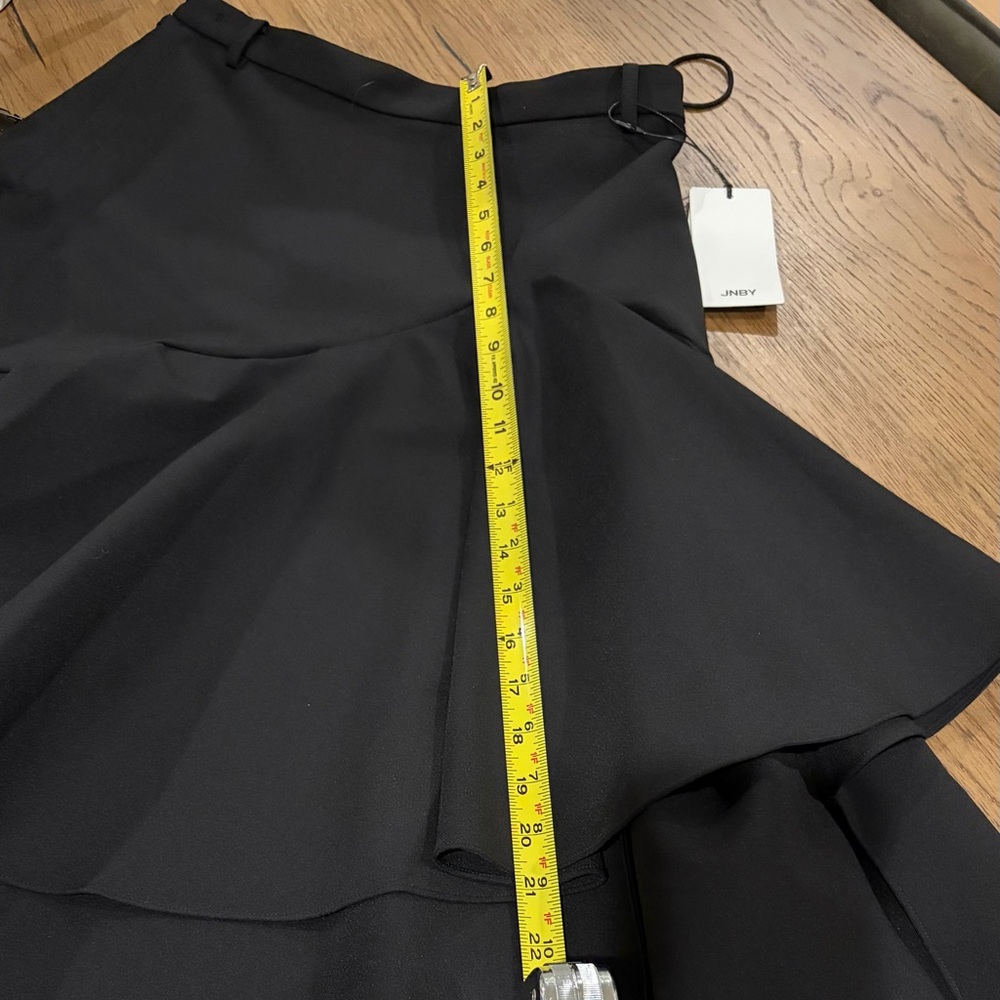 NWT JNBY Small Assymetrical Hem Stretch Artsy Ruffled Midi Black Skirt - Picture 12 of 14